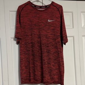 Nike Red Space-Dye Dri-FIT Short Sleeve Training Tee